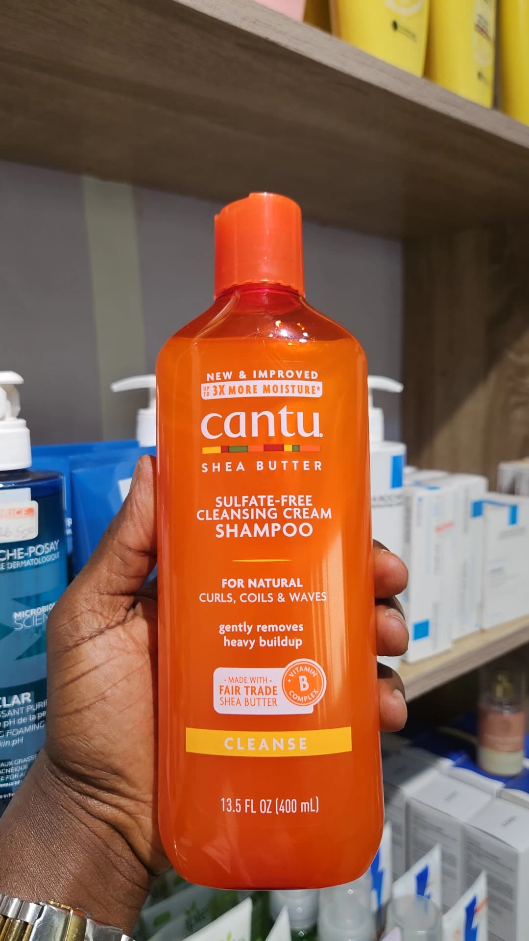 Cantu Sulfate-Free Cleansing Cream Shampoo with Shea Butter for Natural Hair, 400ml